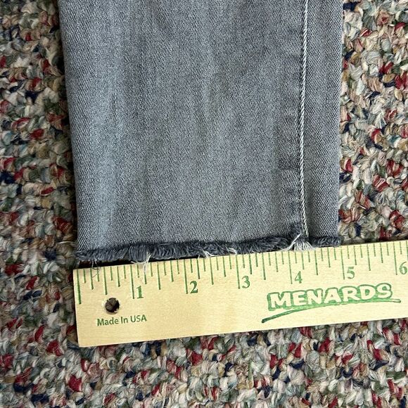 Mother The Looker Gray Medium Wash High Rise Distressed Fray Ankle Jeans Size 27 - Picture 16 of 16